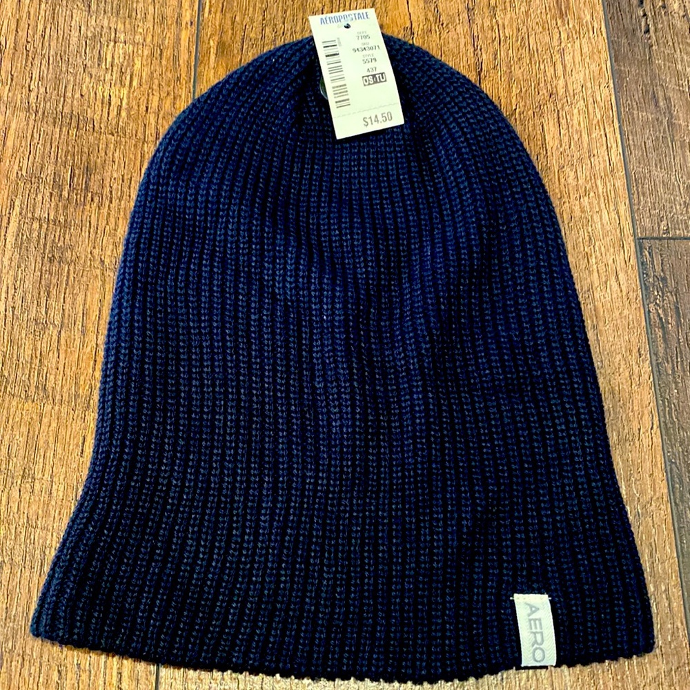 Unisex Navy soft beanie hat